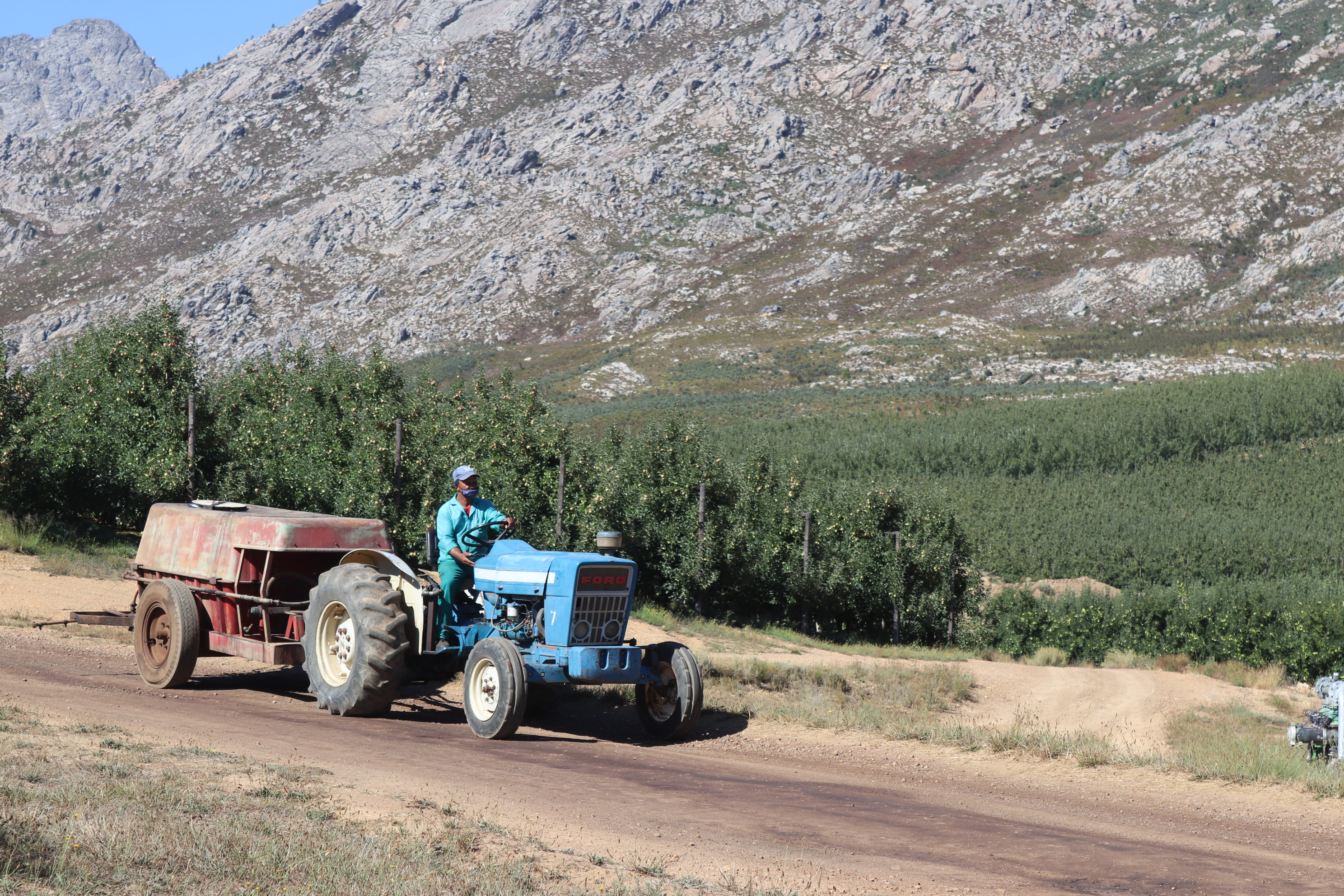 Most fruit farms in South Africa consist of a series of unsealed dirt roads or tracks to transport picked fruits